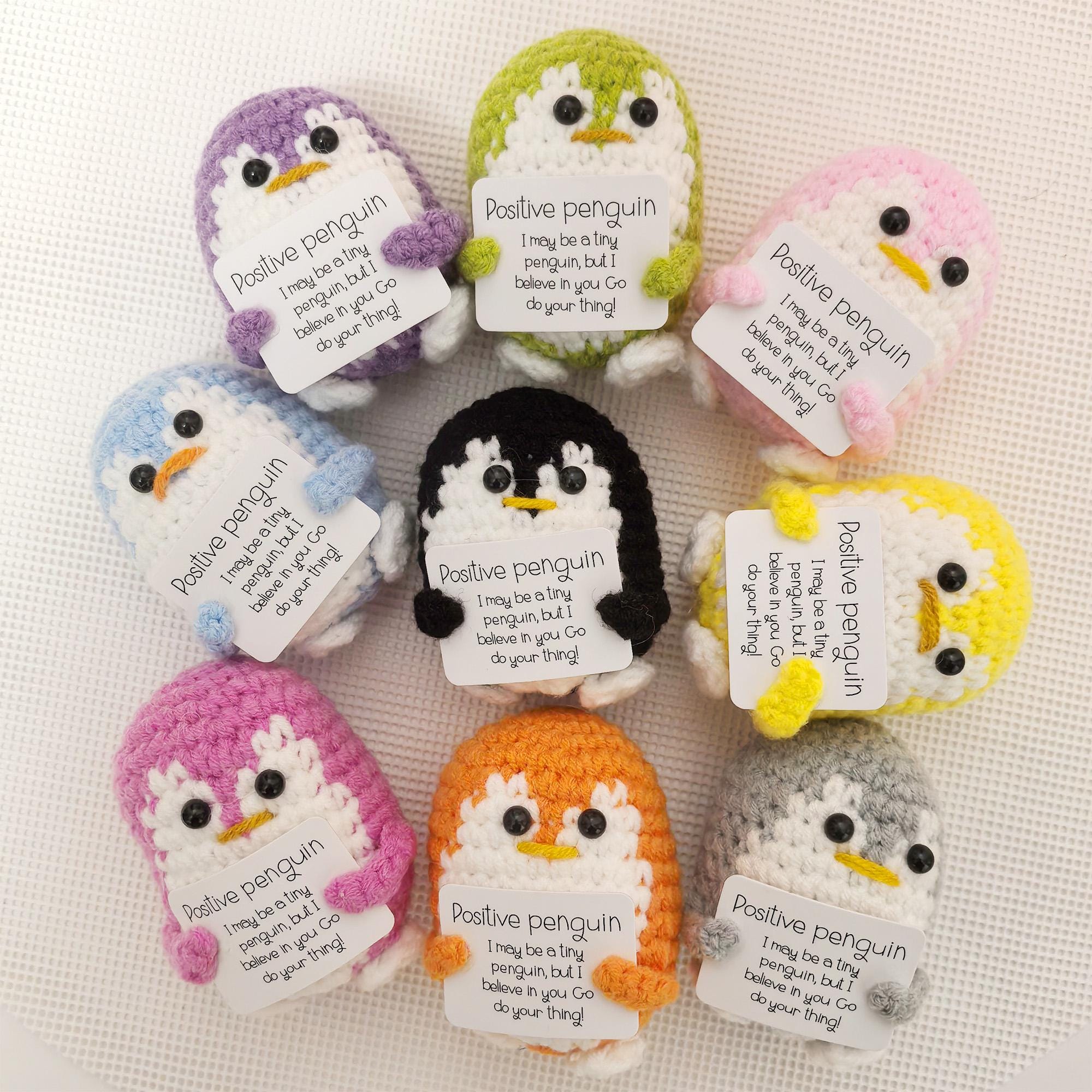 Adorable Handmade Crochet Penguin,Multiple colors,Positive Penguin,Crochet Gifts,Desk Decor,Birthday Gift,Mother's Day Gift,Crochet Animals