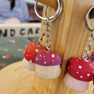 2 Mushroom Keychains