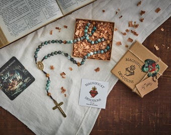St. Joseph Rosary | Handmade Catholic Devotional Rosary | Men’s Rosary | Catholic Gift for Fathers | Patron Saint Prayer Beads | Gemstone