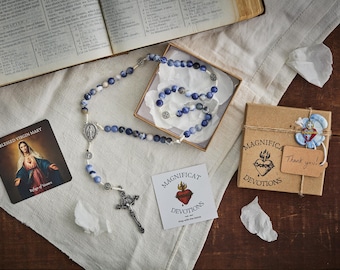 Rosario devocional de la Santísima Virgen María - Rosario católico hecho a mano / Devoción mariana / Listo para regalar