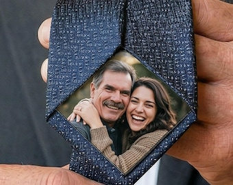 Custom Photo Tie Patch, Personalized Wedding Gift for Dad, Father of the Bride, Groom Gift, Peel & Stick Memorial Photo Patch