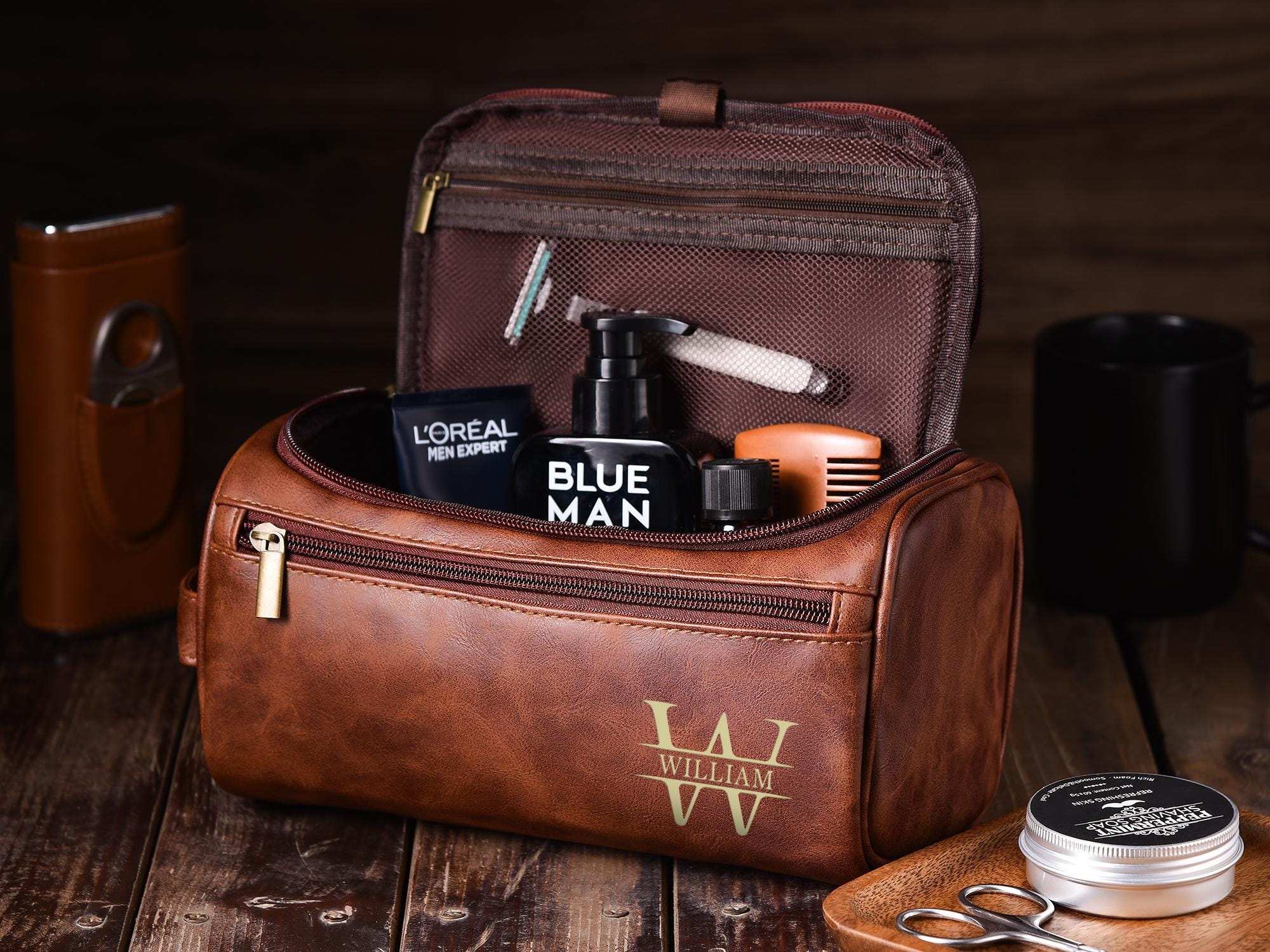 Crocodile In Pell Leather Toiletry Bag Buy Brown Leather Bag