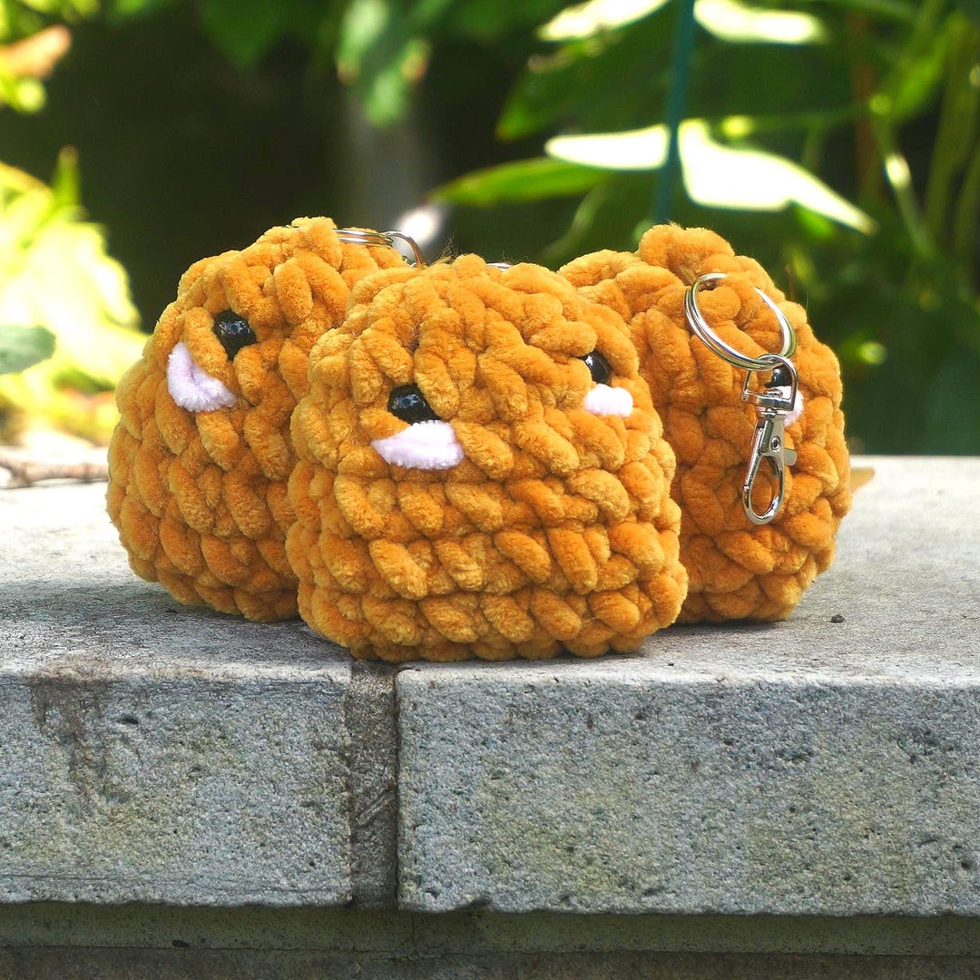 Nugget Key Chain Crochet Chicken Nugget Keychain: Handmade Food Plush Key Ring - Etsy