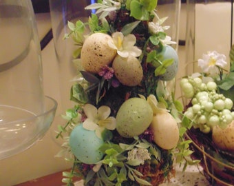 Easter Spring Floral Decor Topiary In Urn OOAK Artist Favorite OOPS SALE