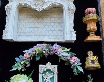Artisen Crafted 1:12 Dollhouse Accessories Fireplace Florals