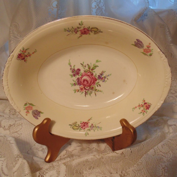 CLEARANCE!! Vintage Homer Laughlin #Priscilla Oval Serving Bowl #shabby #cottage