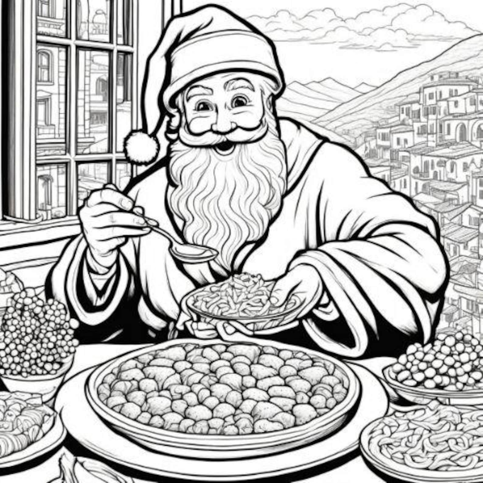 disegni facili di babbo natale