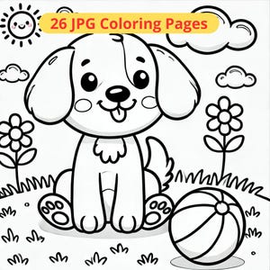 26 Disegni di animali facili da colorare pagine uniche per bambini da stampare JPG
