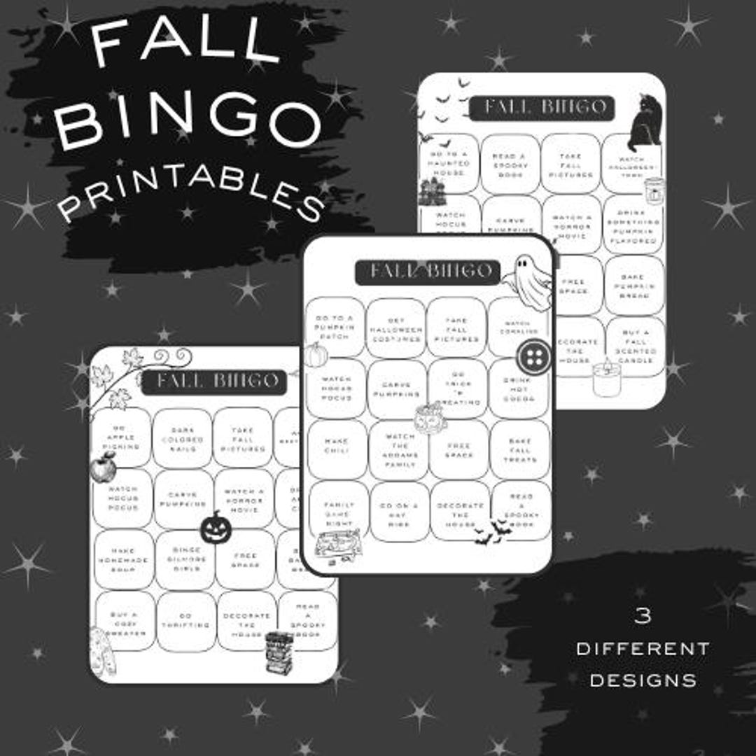 Fall Bingo Cards: Printable Autumn Games (digital Download) - Etsy