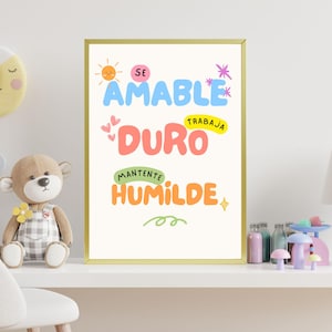 Spaanse poster met inspirerende citaat voor kinderen – Leuke en motiverende muurkunst voor kinderkamer of klaslokaal