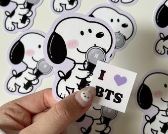 Army Kpop White dog Sticker | Kpop Army| Kpop inspired Stickers |