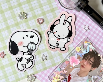 Enha Kpop Snoopy Sticker | Enha Miffy Sticker | Engene Kpop Sticker