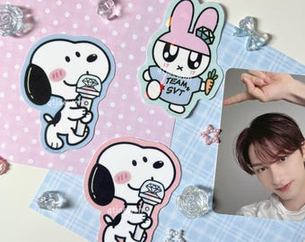 Seventeen Snoopy Sticker | BongBunnie Sticker | BongBongie Miffy Sticker | SVT Carat Snoopy Sticker | SVT Seventeen Snoopy Kpop Sticker |