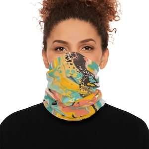Funky Paint Splatter Tube Scarf, Neck Warmer for Her, Neck Gaiter, Winter Fashion Accessory, Gift for Women, Face Warmer,