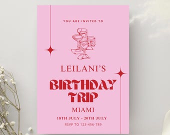Editable Birthday Girls Trip Invitation | Weekend Birthday Trip | Birthday Evite | Girls Trip | Editable Template | Birthday Weekend Getaway