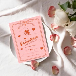 Galentines Day Invitation | Editable Printable Template | Galentine&#39;s Day Party | Girls Brunch | Galentines Day Party