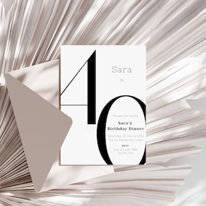 40th Birthday Invitation | Minimalist 40th Birthday Invite Template | 40th Party Invite | Editable Invitation Template | 40th Birthday Party