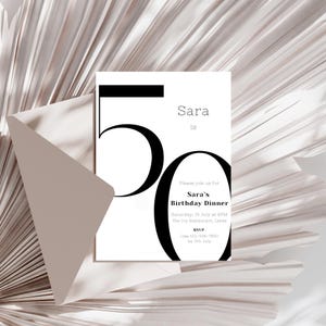 50th Birthday Invitation | Minimalist 50th Birthday Invite Template | 50th Party Invite | Editable Invitation Template | 50th Birthday Party