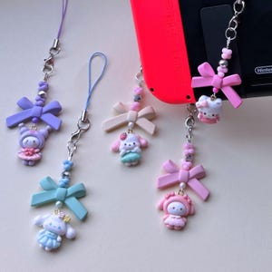 Handmade Phone Charms, Trendy Phone Strap, Cute Phone Charm, Kawaii Charm, Phone Chain, Phone Accessory, Cute Keychain,  Gift