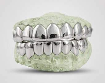 Parrillas dentales personalizadas de plata de ley 925: Ajuste perfecto, corte profundo - Kit de moldes GRATIS