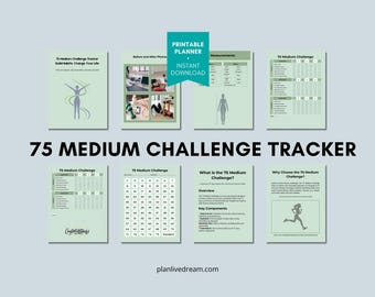 Tracker di sfide di 75 giorni / Pianificatore di abitudini e obiettivi giornalieri / Diario di fitness stampabile / Download immediato