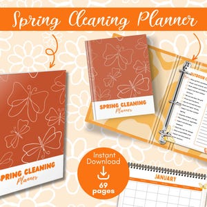 Frühjahrsputz-Planer | Druckbare Checkliste für die Reinigung | Monatlicher und täglicher Reinigungsplaner | Zuhause Organisation | Checkliste für die Entrümpelung