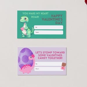 Dinosaur Valentine Cards for Kids