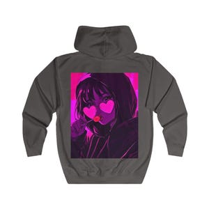90s Anime Manga Girl Full Zip Hoodie, Japanese Streetwear, Alt Clothes, Anime Aesthetic, Grunge Clothing, Harajuku Streetwear Shirt, Pastel
