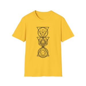 Geometric Mandala Unisex T-Shirt, Sacred Geometry Tee, Metatron&#39;s Cube Shirt, Overlapping Mandala Top, Mandala Design Shirt, Geometric Tee