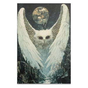 Owl of Wisdom Premium Matte/Gloss Paper Poster, Design Decor, Room Decoration Canvas, Esoteric Art, Gothic Horror Design, Wall Art