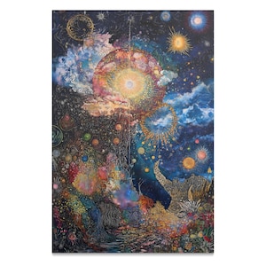 Stampa artistica esoterica "Emanazione divina", decorazione murale in stile Jung (carta opaca/lucida)