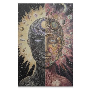 Spirit and Flesh Premium Matte/Gloss Paper Poster, Design Decor, Raumdekoration Leinwand, Esoterische Kunst, Jung Art Stil, Wandkunst