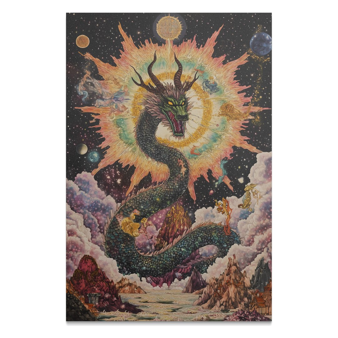 Dragon of Creation Poster, Esoteric Jung Art Style Wall Decor - Etsy
