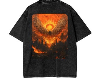 Washed Cotton Tee - Inferno Angel Graphic, Limited Edition