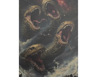 Birth of Leviathan Poster, Gothic Horror Mythology Art, Matte/Gloss Paper Print