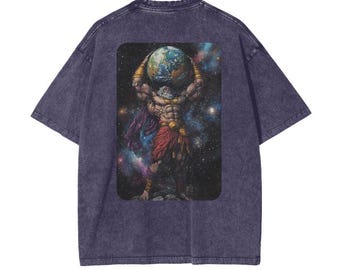 Washed Cotton Atlas Tee – Greek Mythology Graphic T-Shirt