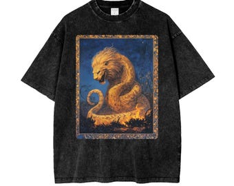 Vintage Washed Cotton Tee – Gnostic Demiurge Graphic