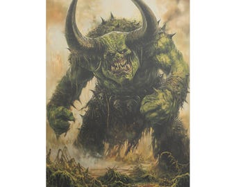 Gothic Horror Monster Art Print, Esoteric Mythology Wall Decor (Matte/Gloss Paper)