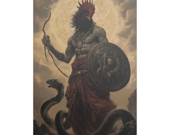 Poster Abraxas : art gothique ésotérique sur papier mat ou brillant