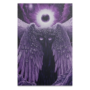 Owl of Amethyst Premium Matte/Gloss Paper Poster, Design Decor, Room Decoration Canvas, Esoteric Art, Gothic Horror Design, Wall Art