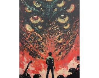 Last Man Standing Poster, Gothic Horror Esoteric Art Print, Matte/Gloss Paper Wall Decor