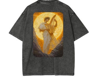 Vintage Washed Cotton Tee – Apollo Greek God Graphic