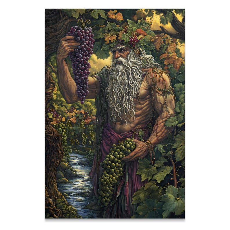 Dionysus Esoteric Art Print, Gothic Horror Mythology Wall Decor (Matte/Gloss Paper) image 2