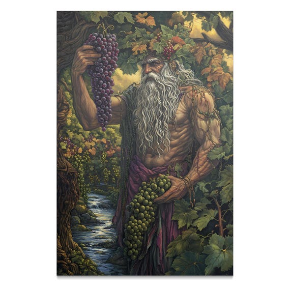 Dionysus Premium Matte/Gloss Paper Poster, Design Decor, Room Decoration Canvas, Esoteric Art, Gothic Horror Design, Wall Art