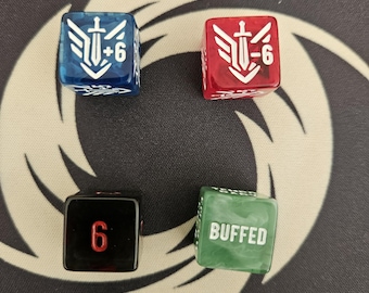 Riftbound Dice Set – 16mm Acrylic D6 | Increase, Decrease, Damage & Keyword TCG Dice