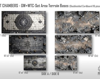 Terrain Bases – Double-Sided Set for GW & WTC Layout compatible with Warhammer 40K