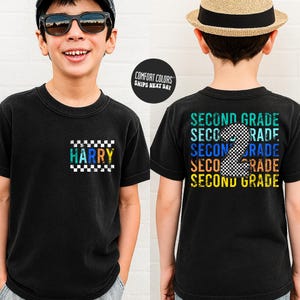 Custom Boys Second Grade Shirt Comfort Colors Back To School Shirt 2nd Grade First Day School Shirt Personalized School Shirt Toddler Shirt