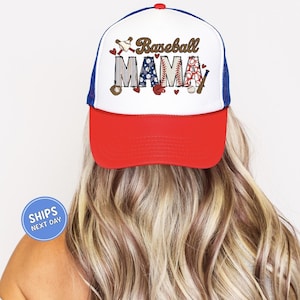 Baseball Mama Hat Baseball Foam Trucker Hat For Women Baseball Hat Baseball Mom Hat Baseball Trucker Hat Gift For Baseball Fan Sport Mom Hat