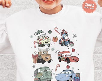 Disney Cars Christmas Sweatshirt Lightning McQueen Christmas Sweatshirt Boys Disney Sweatshirts Kids Christmas Sweater Very Matter Christmas