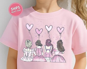 Disney Princess Valentine Shirt Princess Balloons Sweatshirt Disney Princess Tee Disney Princess Mouse Ears Girls Disney Trip Valentines Day